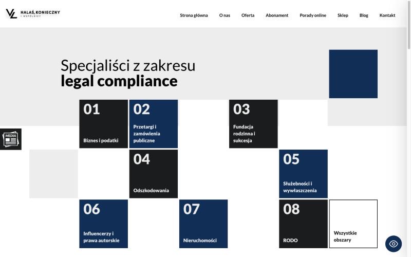 Strona internetowa kancelarii Halaś, Konieczny i Wspólnicy (Votum), projekt 302 Studio
